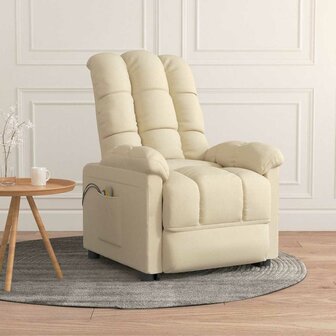 Massagestoel elektrisch stof cr&egrave;mekleurig 1