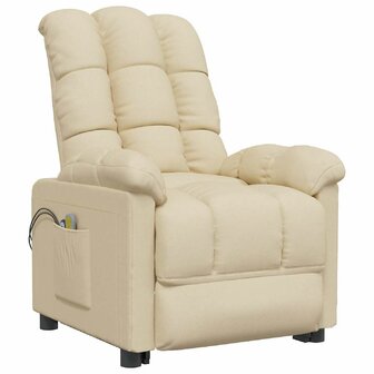 Massagestoel elektrisch stof cr&egrave;mekleurig 3