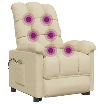 Massagestoel elektrisch stof cr&egrave;mekleurig 7
