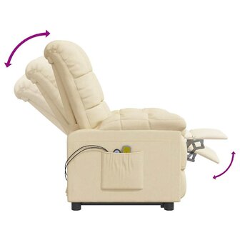 Massagestoel elektrisch stof cr&egrave;mekleurig 8