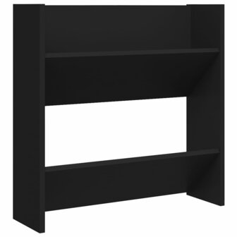Wandschoenenkast 60x18x60 cm bewerkt hout zwart 2