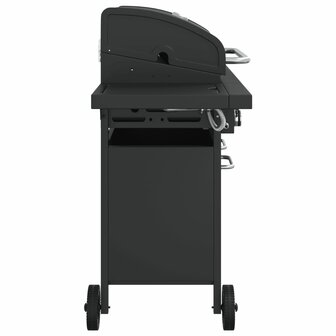 Gasbarbecue met 7 branders gepoedercoat staal zwart 4