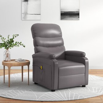 Massagestoel kunstleer grijs 1