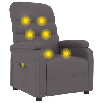 Massagestoel kunstleer grijs 8