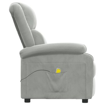 Massagestoel fluweel lichtgrijs 4
