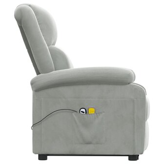 Sta-op-massagestoel fluweel lichtgrijs 5