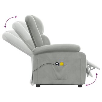 Sta-op-massagestoel fluweel lichtgrijs 9