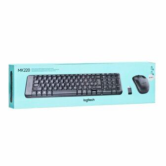 Toetsenbord en muis Logitech Wireless Combo MK220 Zwart QWERTY Qwerty US 8