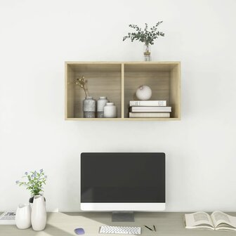 Tv-wandmeubel 37x37x72 cm bewerkt hout sonoma eikenkleurig 6