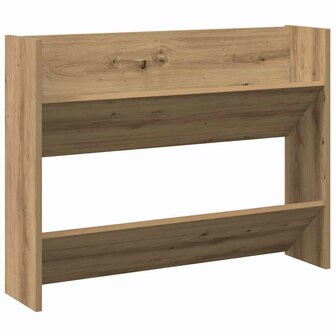 Wandschoenenkast 80x18x60 cm bewerkt hout artisanaal eikenkleur 2