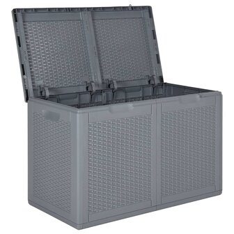 Tuinbox 180 L PP rattan grijs 4