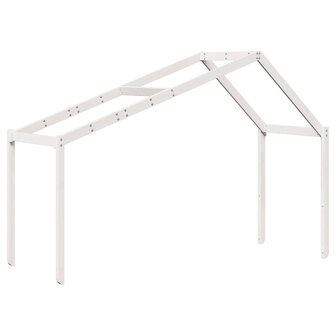 Halfhoogslaper met ladder en bedhuis grenenhout wit 90x190 cm 6
