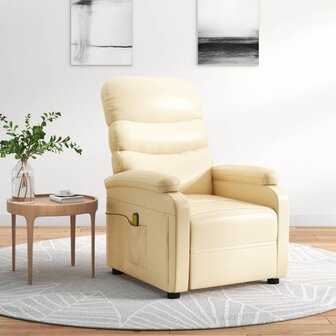 Massagestoel kunstleer cr&egrave;mekleurig 1