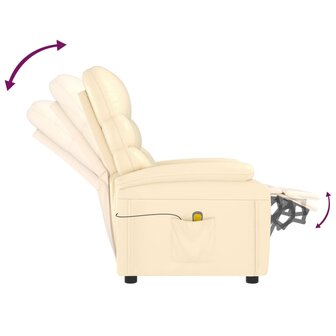 Massagestoel kunstleer cr&egrave;mekleurig 7