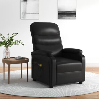 Massagestoel elektrisch kunstleer zwart 1