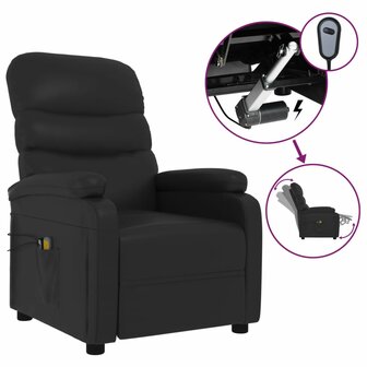 Massagestoel elektrisch kunstleer zwart 2