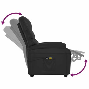 Massagestoel elektrisch kunstleer zwart 7