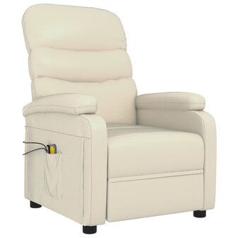 Massagestoel elektrisch kunstleer cr&egrave;mekleurig 3