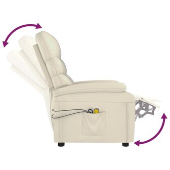 Massagestoel elektrisch kunstleer cr&egrave;mekleurig 7