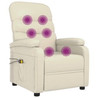 Massagestoel elektrisch kunstleer cr&egrave;mekleurig 8