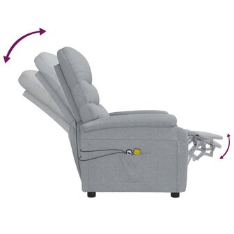 Massagestoel elektrisch stof lichtgrijs 8
