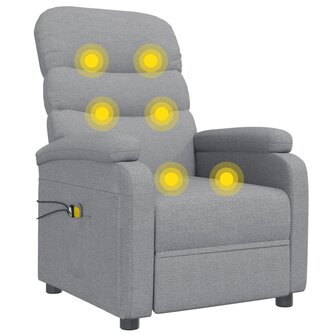 Massagestoel elektrisch stof lichtgrijs 9