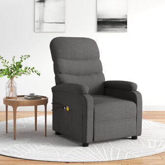 Massagestoel elektrisch stof donkergrijs 1