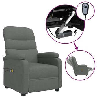 Massagestoel elektrisch stof donkergrijs 2