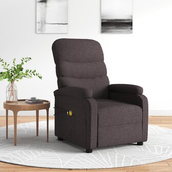 Massagestoel elektrisch verstelbaar stof donkerbruin 1