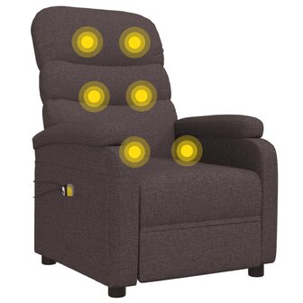 Massagestoel elektrisch verstelbaar stof donkerbruin 8