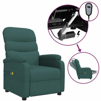 Massagestoel elektrisch verstelbaar stof donkergroen 2