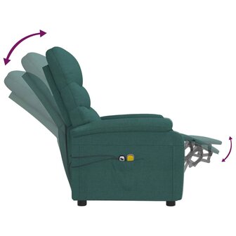 Massagestoel elektrisch verstelbaar stof donkergroen 7