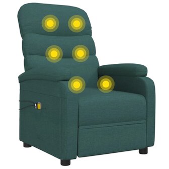 Massagestoel elektrisch verstelbaar stof donkergroen 8