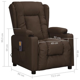 Massagestoel kunstleer bruin 9
