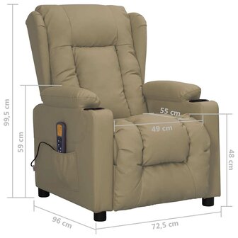 Massagestoel kunstleer cappuccinokleurig 9