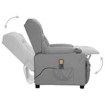 Massagestoel kunstleer grijs 4