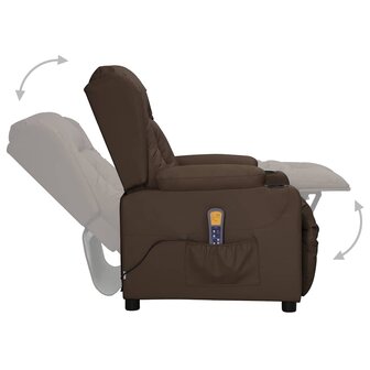 Sta-op-massagestoel kunstleer bruin 5