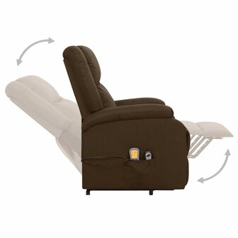 Sta-op-massagestoel stof donkerbruin 5
