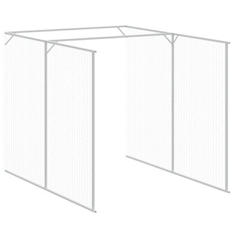 Hondenhok met ren 165x659x181 cm gegalvaniseerd staal grijs 7
