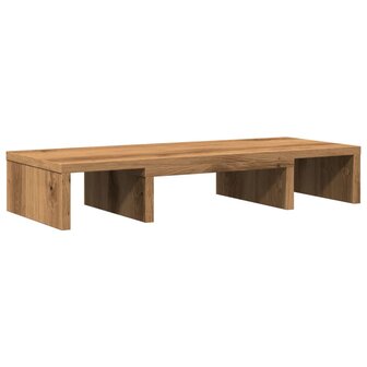 Monitorstandaard verstelbaar 60x24x10,5cm hout artisanaal eiken 2