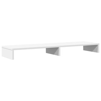 Monitorstandaard 100x27x10 cm bewerkt hout wit 2