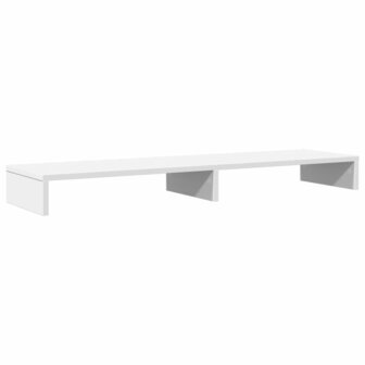 Monitorstandaard 100x27x10 cm bewerkt hout wit 6
