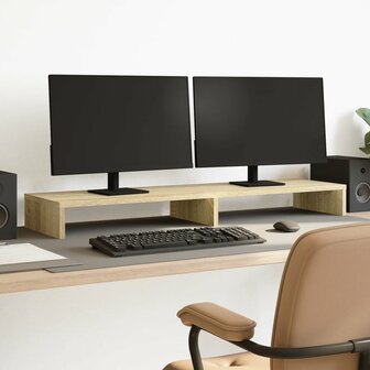 Monitorstandaard 100x27x10 cm bewerkt hout sonoma eikenkleurig 1