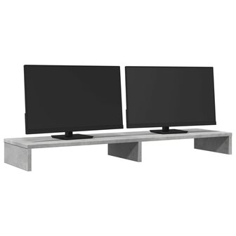 Monitorstandaard 100x27x10 cm bewerkt hout betongrijs 3