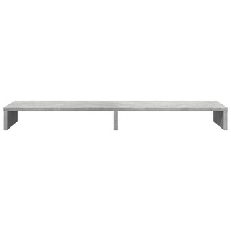 Monitorstandaard 100x27x10 cm bewerkt hout betongrijs 4