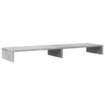 Monitorstandaard 100x27x10 cm bewerkt hout betongrijs 6