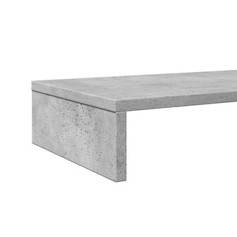 Monitorstandaard 100x27x10 cm bewerkt hout betongrijs 7