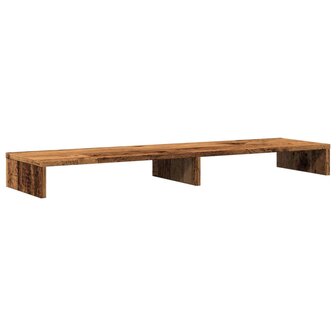 Monitorstandaard 100x27x10 cm bewerkt hout oud houtkleurig 2