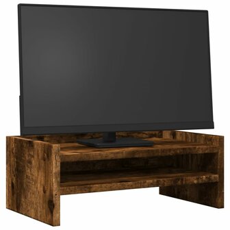 Monitorstandaard 42x24x16 cm bewerkt hout gerookt eikenkleurig 3