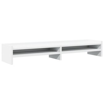 Monitorstandaard 100x24x16 cm bewerkt hout wit 2